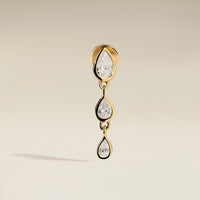 Diamond Pear Drop Stud in Solid Gold-Astrid & Miyu