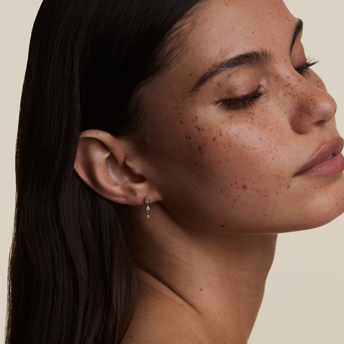 Diamond Pear Drop Stud in Solid Gold-Astrid & Miyu
