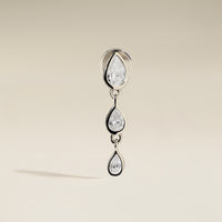 Diamond Pear Drop Stud in Solid White Gold-Astrid & Miyu