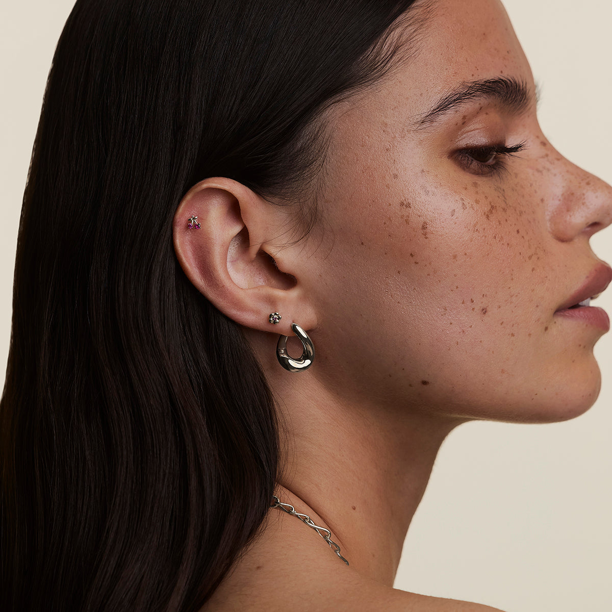 Cherry Titanium Piercing Stud in Platinum-Astrid & Miyu