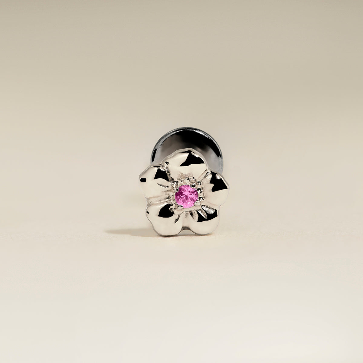 Hibiscus Titanium Piercing Stud in Platinum-Astrid & Miyu