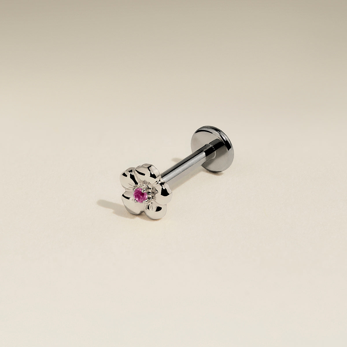Hibiscus Titanium Piercing Stud in Platinum-Astrid & Miyu