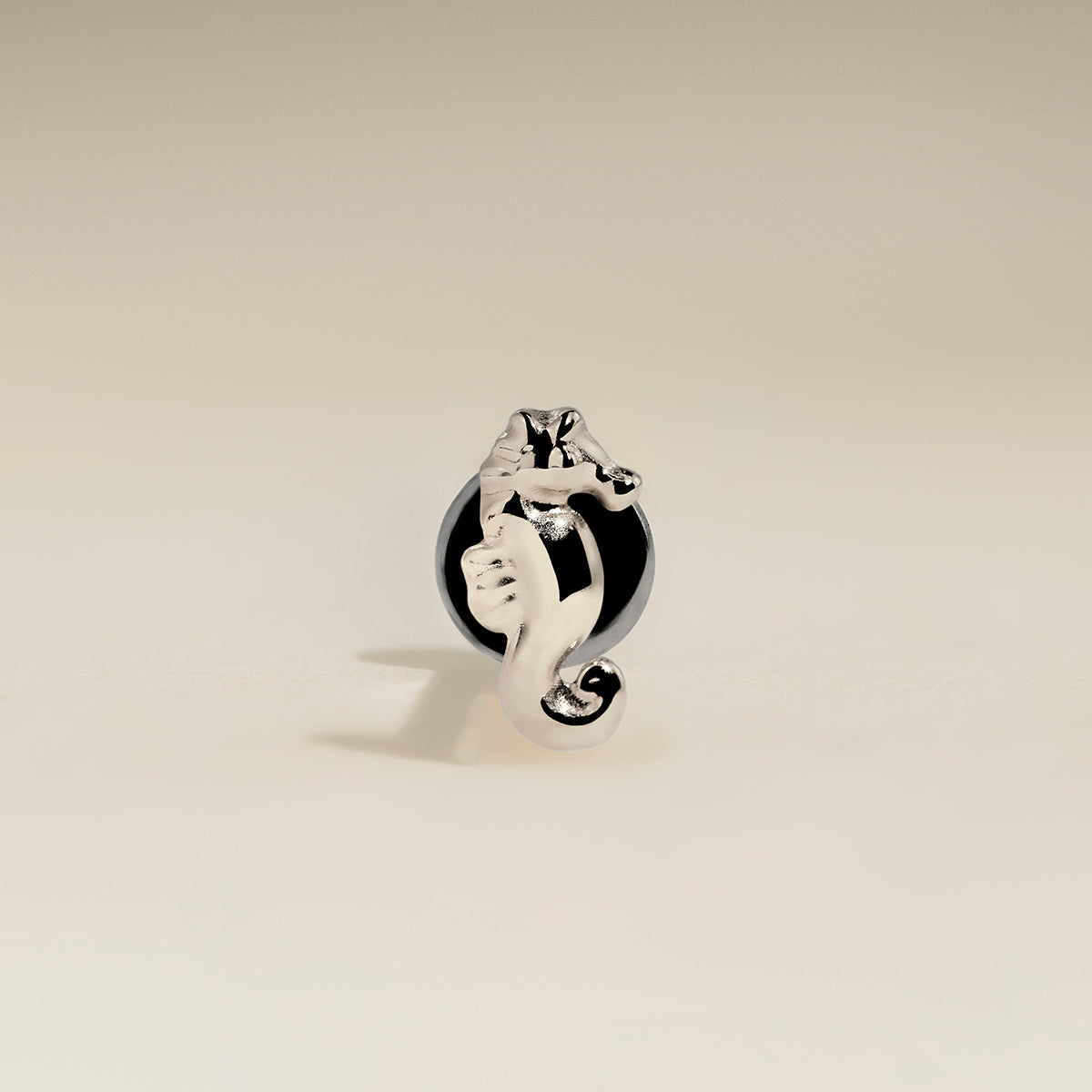 Seahorse Titanium Piercing Stud in Platinum-Astrid & Miyu