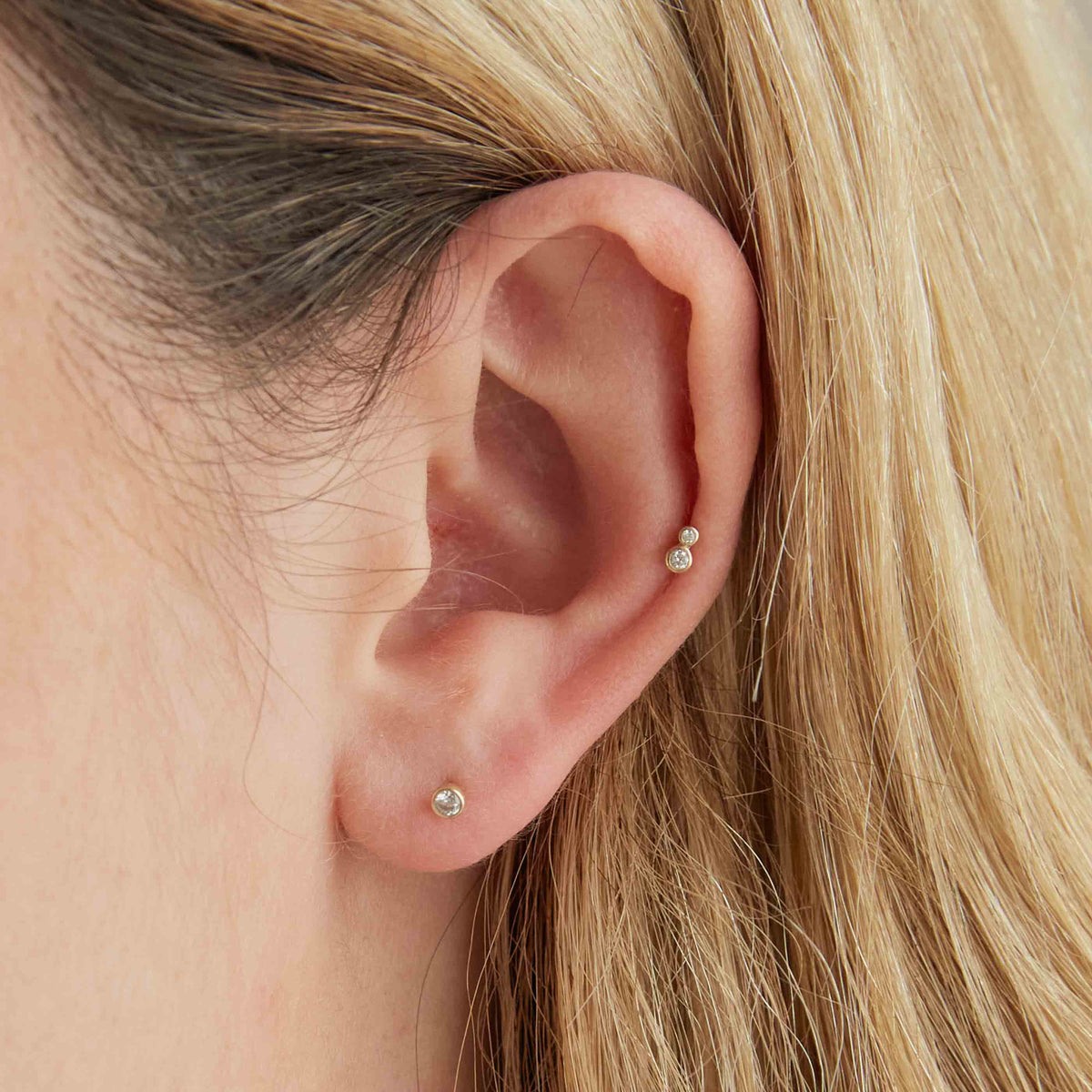 Topaz Gem Piercing Stud in Solid Gold-Astrid & Miyu