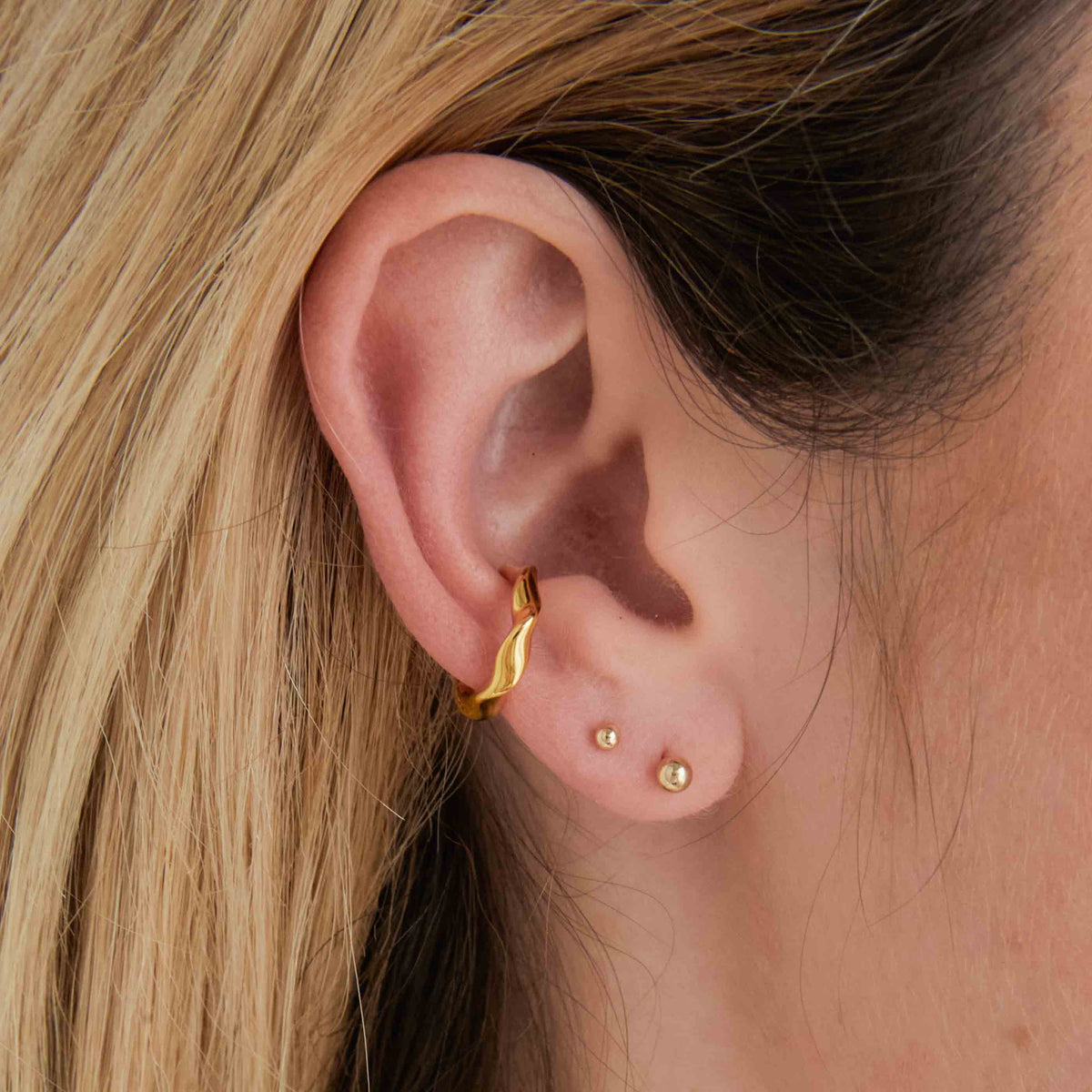 Solid Gold Small Ball Piercing Stud-Astrid & Miyu