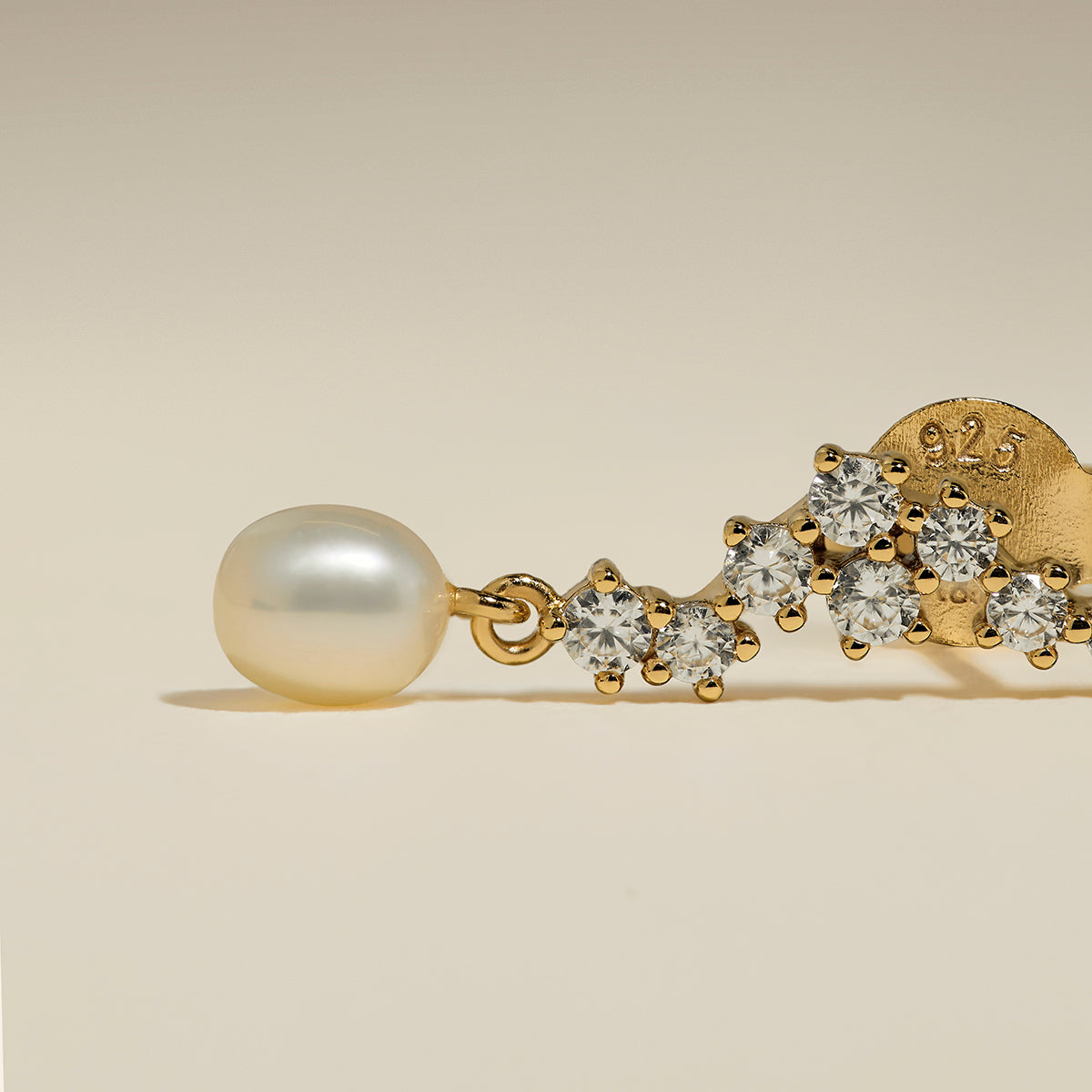 Scalloped Crystal Charm Studs in Gold-Astrid & Miyu
