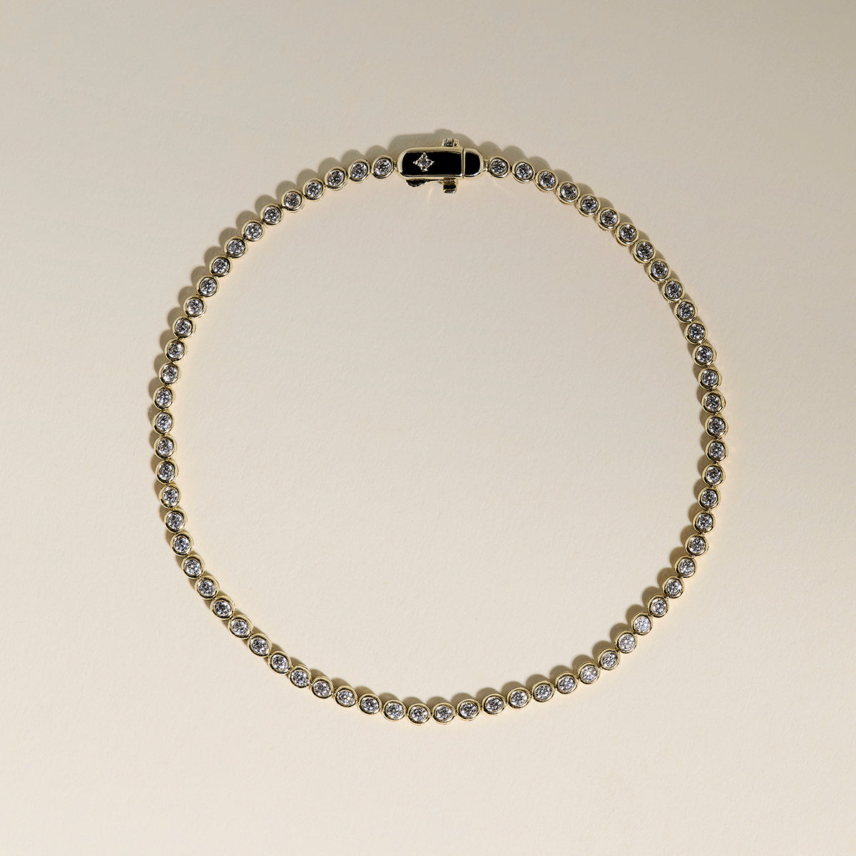 Lab Diamond Tennis Chain Bracelet in Solid Gold-Astrid & Miyu
