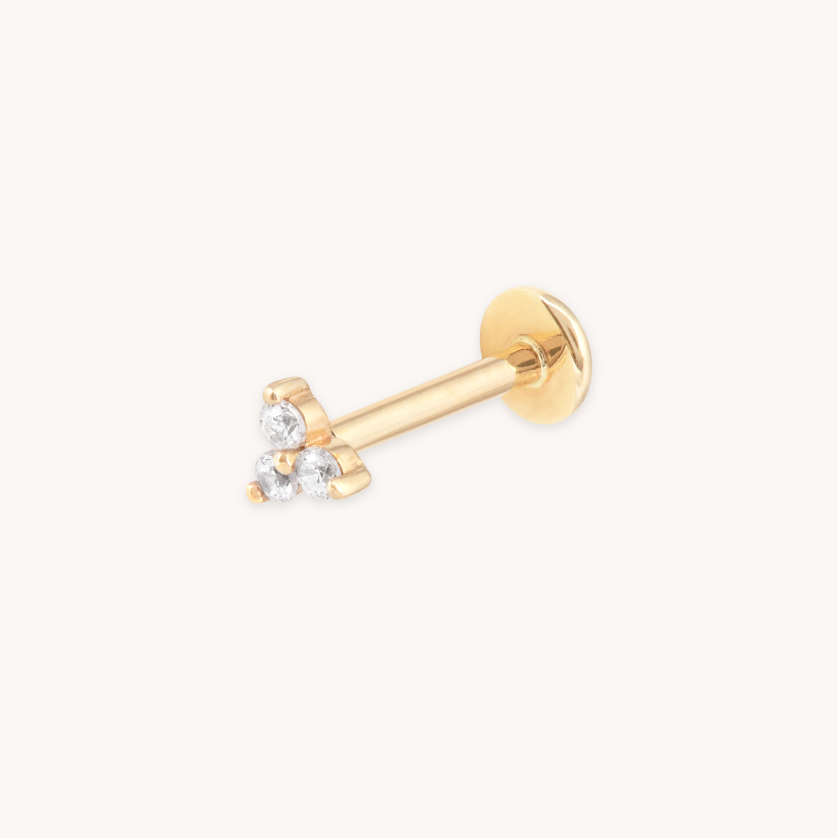 Triple Topaz Piercing Stud 6mm in Solid Gold-Astrid & Miyu