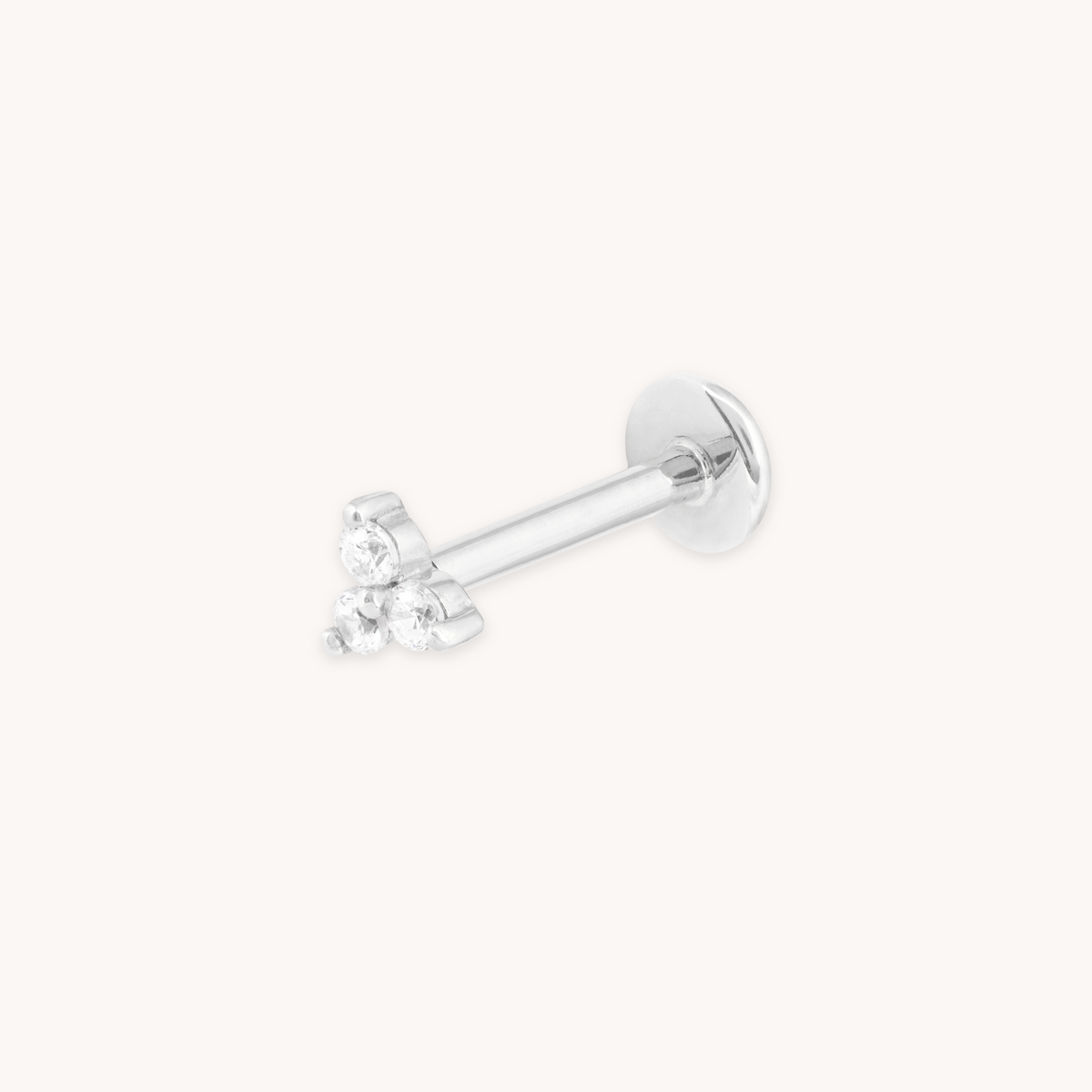Triple Topaz Piercing Stud in Solid White Gold-Astrid & Miyu