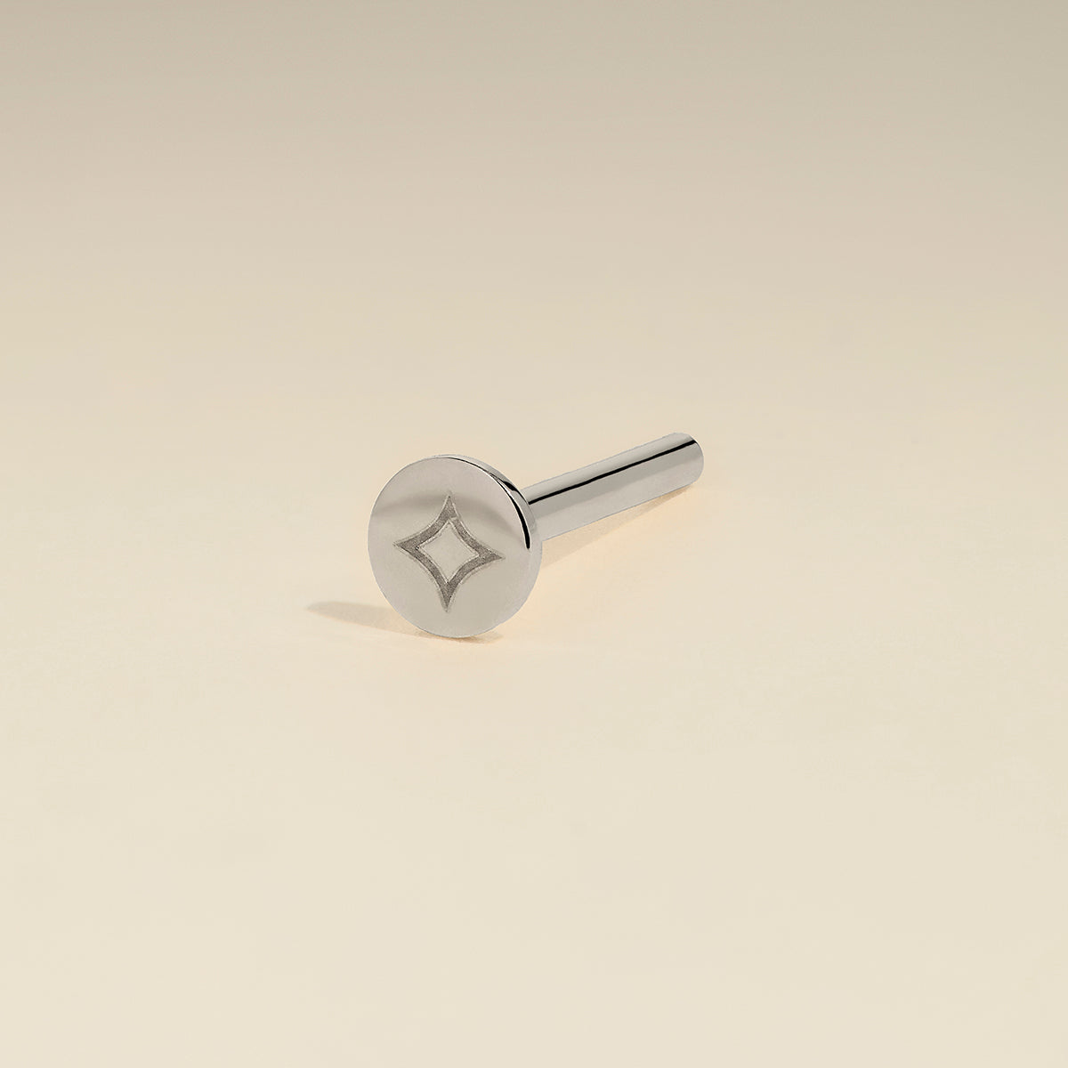 Piercing Post in Solid White Gold-Astrid & Miyu