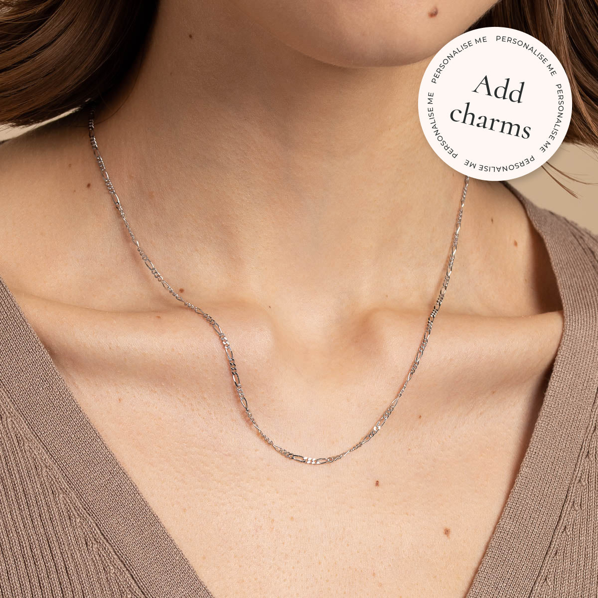 Charm Compatible Necklaces & Bracelets - Soho Chain Necklace in Solid White Gold - - Astrid & Miyu