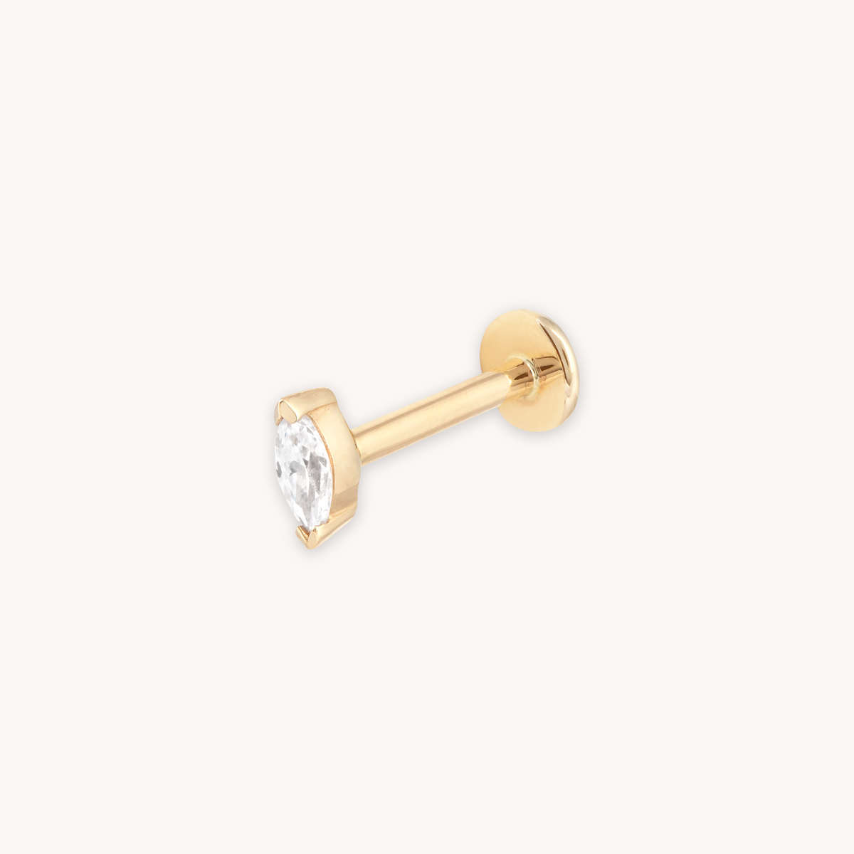 Topaz Marquise Piercing Stud in Solid Gold-Astrid & Miyu