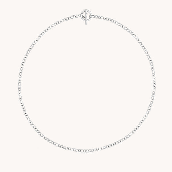 T-Bar Chain Necklace in Silver-Astrid & Miyu