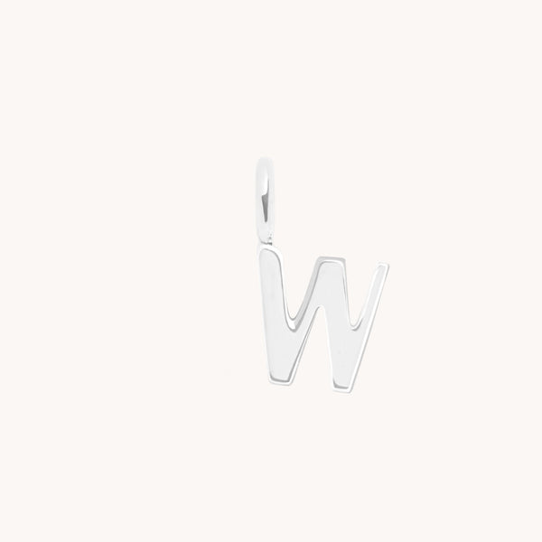 Initial Charms - W Initial Charm 9k White Gold - Welding Charm - Astrid & Miyu