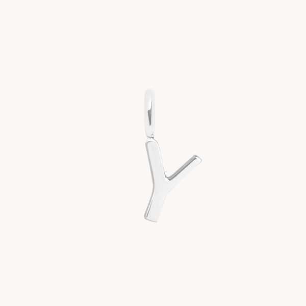 Initial Charms - Y Initial Charm 9k White Gold - Welding Charm - Astrid & Miyu