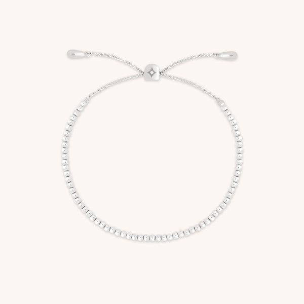 Beaded Bracelet in Solid White Gold-Astrid & Miyu