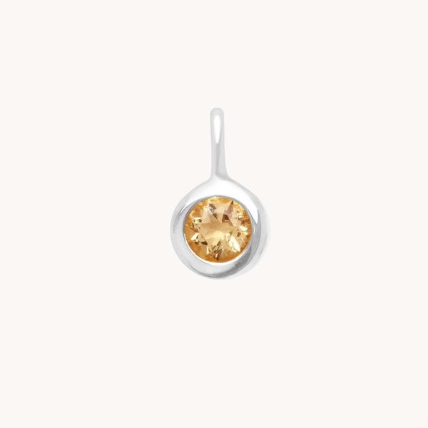 Birthstone Charms - Citrine Exploration Charm 9k White Gold - Welding Charm - Astrid & Miyu