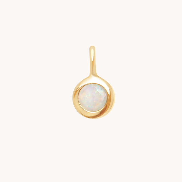 Birthstone Charms - Opal Good Fortune Charm 9k Gold - Welding Charm - Astrid & Miyu
