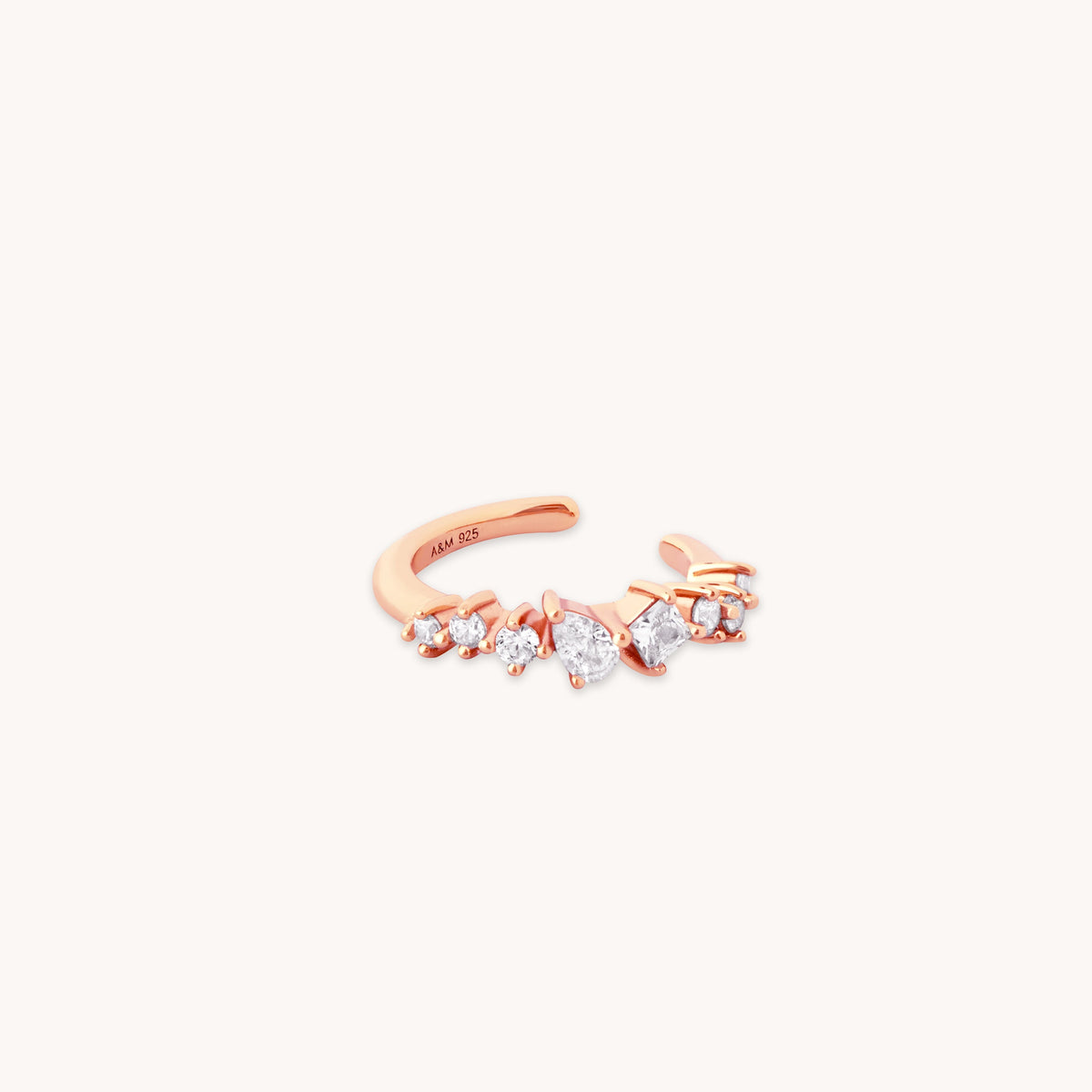 Celestial Crystal Ear Cuff in Rose Gold