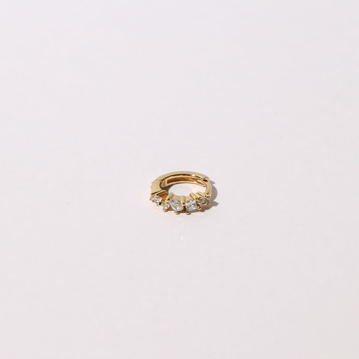 Celestial Crystal Hoop 8mm in Gold flat lay shot