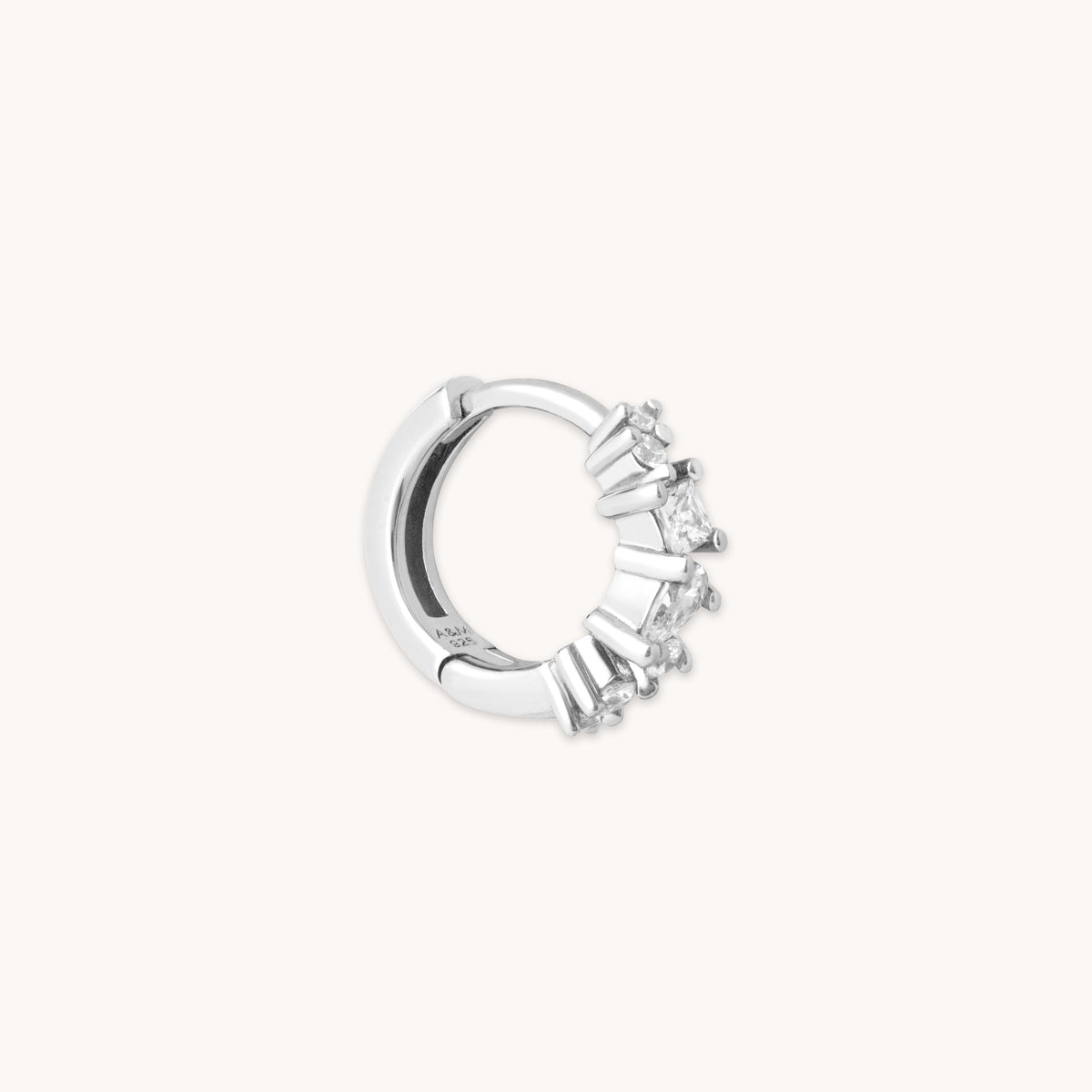 Celestial Crystal Hoop 8mm in Silver
