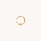 April White Topaz - Cluster Topaz Daith Hoop in Solid Gold - Daith Piercing Hoop - Astrid & Miyu