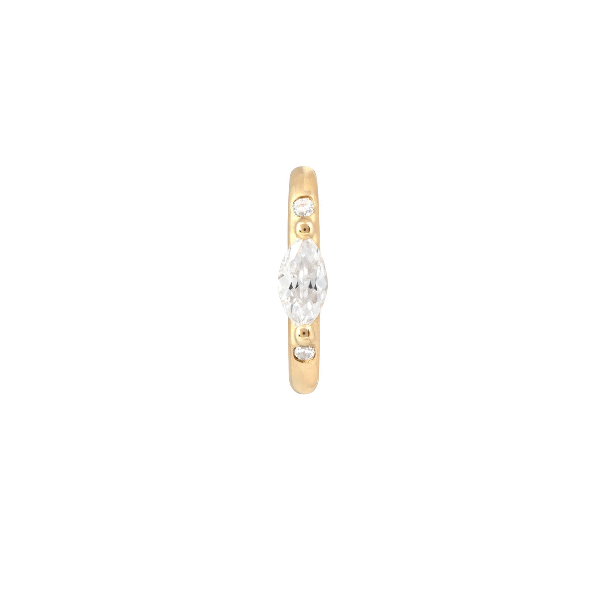 Earrings - Solid Gold Marquise Rook Hoop - Rook Piercing Hoop - Astrid & Miyu
