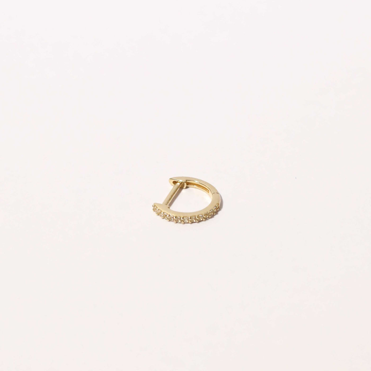 Earrings - Gem Piercing Hoop in Solid Gold - Piercing Hoop - Astrid & Miyu