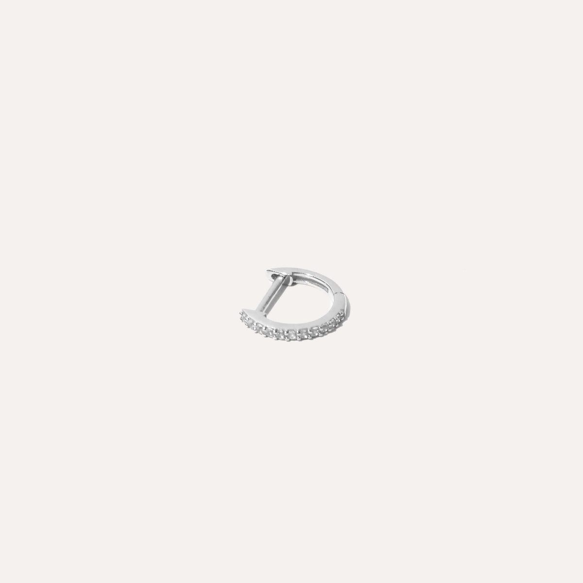 Earrings - Gem Piercing Hoop in Solid White Gold - Piercing Hoop - Astrid & Miyu