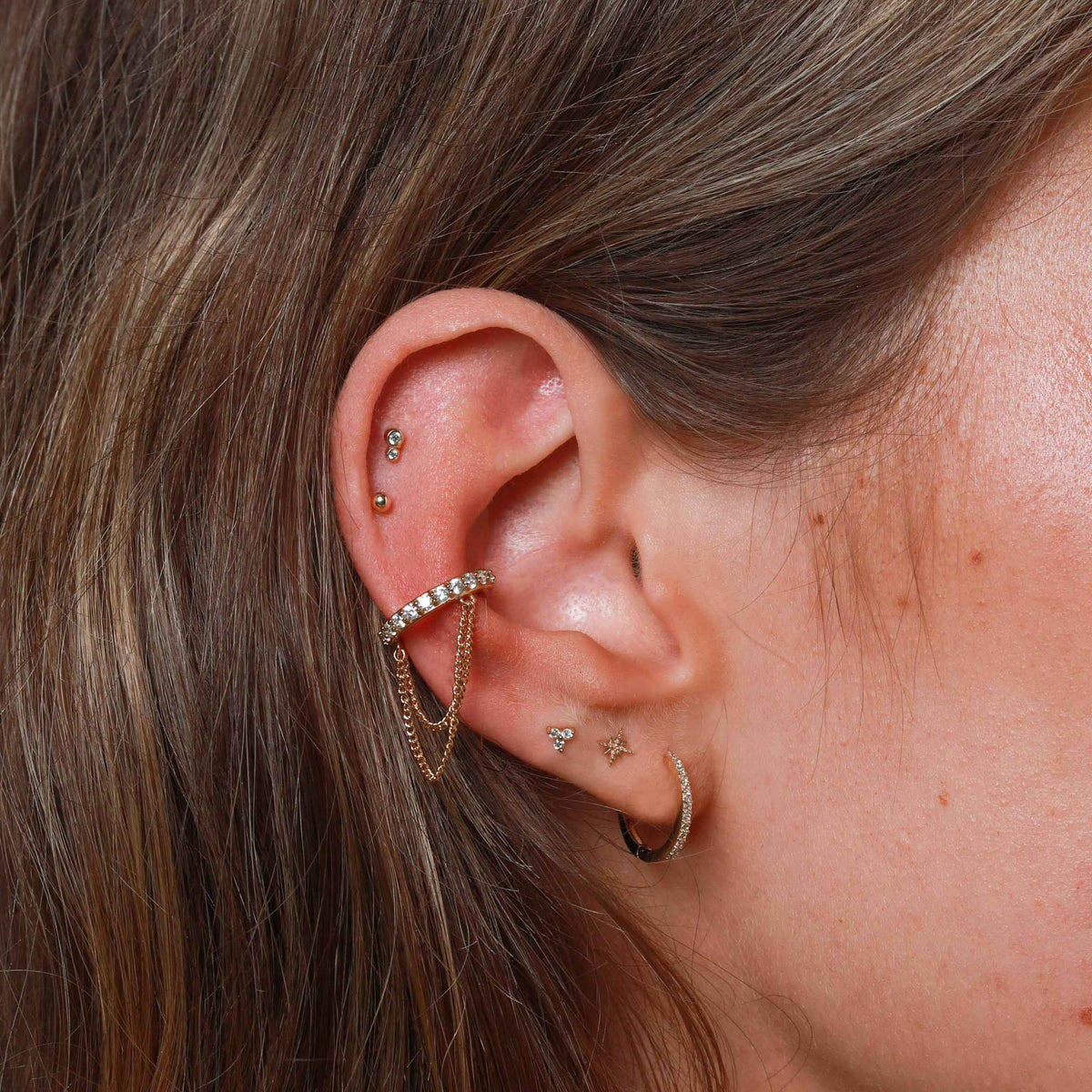 April White Topaz - Topaz Hoops in Solid Gold - Hoop Earrings - Astrid & Miyu