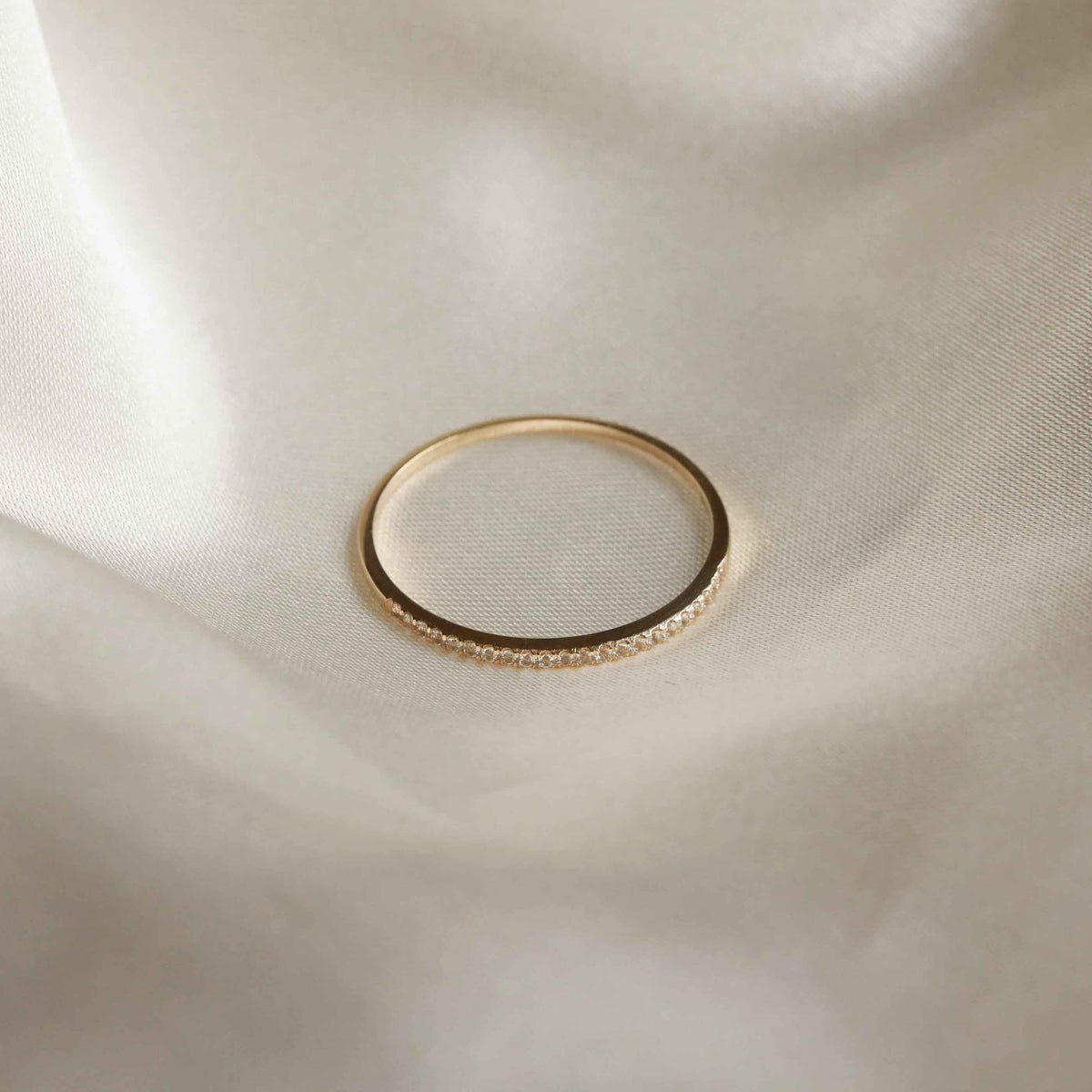 April White Topaz - Topaz Eternity Ring in Solid Gold - Band Ring - Astrid & Miyu
