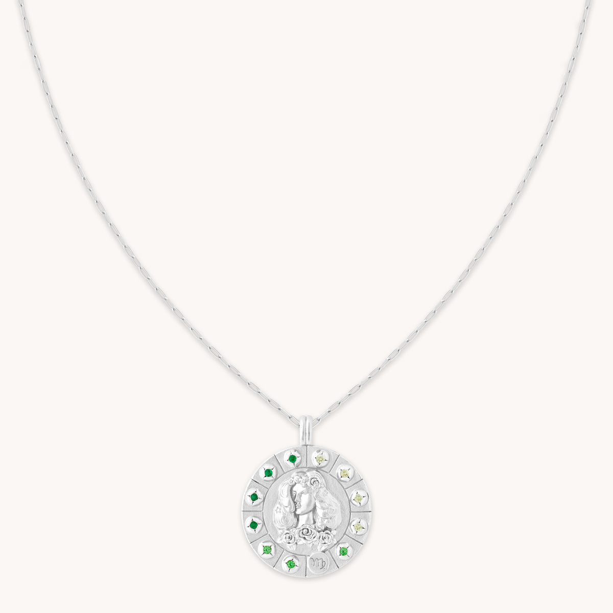 Virgo Bold Zodiac Pendant Necklace in Silver