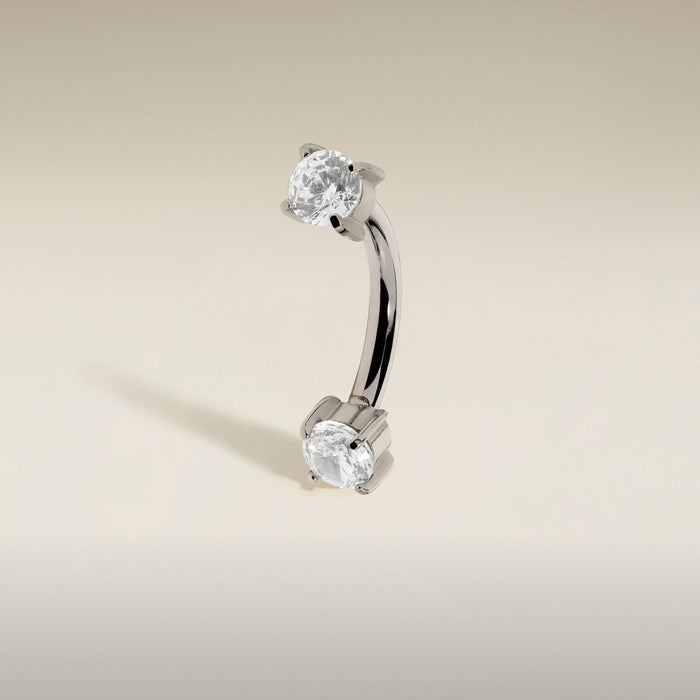 Worn shot of Rook Wave Gold Piercing Jewellery