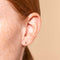 Birthstone Earrings - January Garnet Birthstone Earrings in Solid White Gold - Stud Earrings - Astrid &amp; Miyu