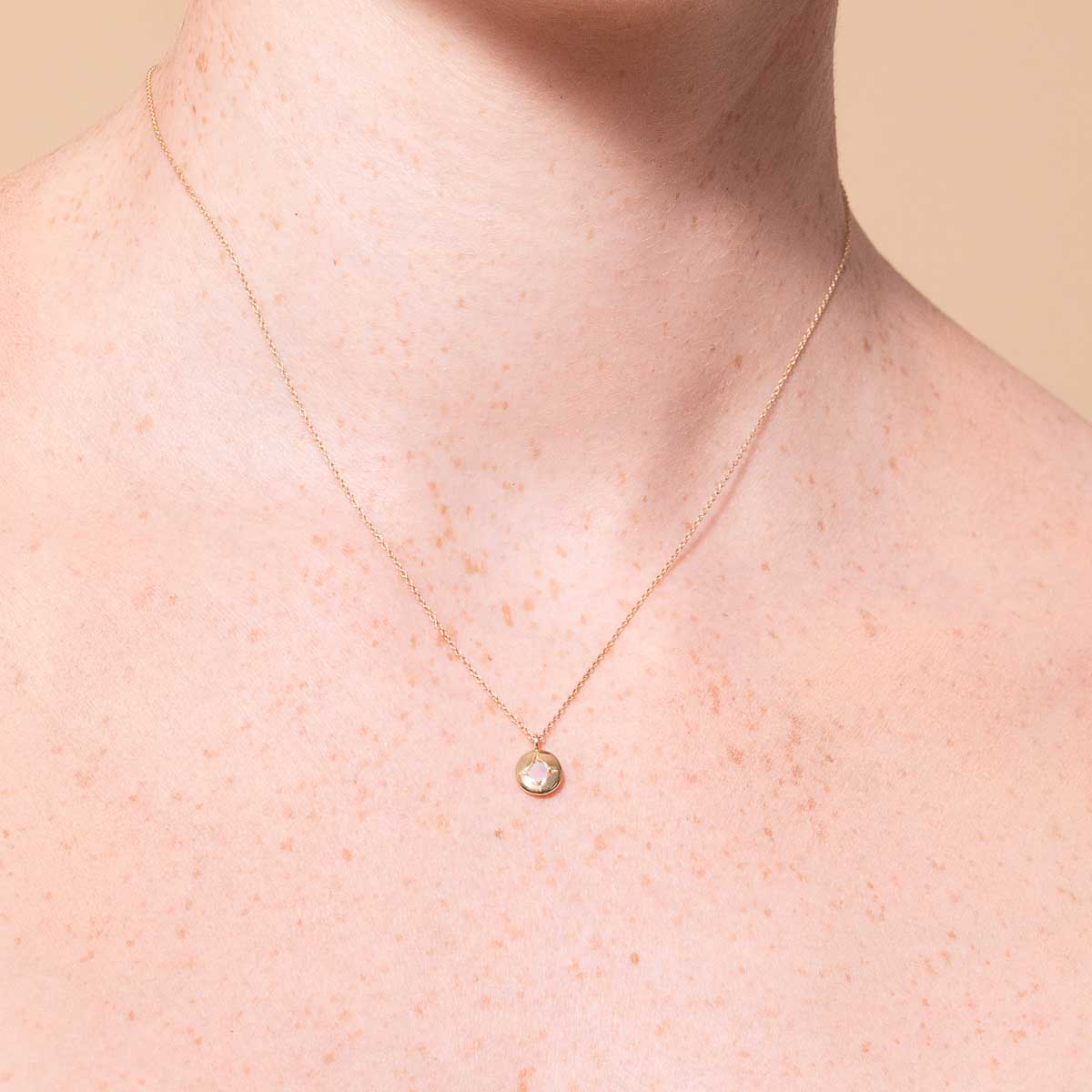 Birthstone Jewellery - June Moonstone Birthstone Necklace in Solid Gold - Pendant Necklace - Astrid &amp; Miyu