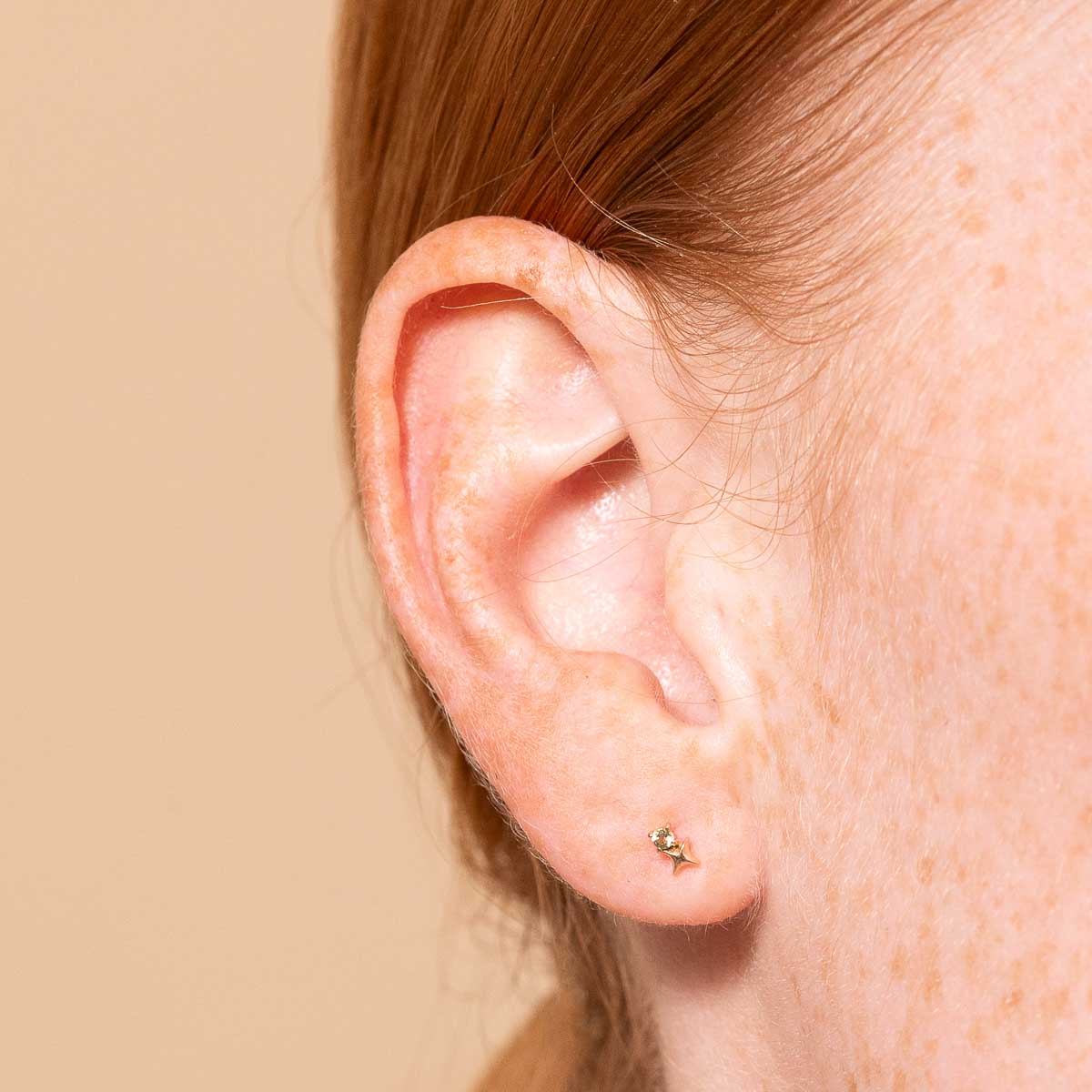 Birthstone Earrings - November Citrine Birthstone Earrings in Solid Gold - Stud Earrings - Astrid &amp; Miyu