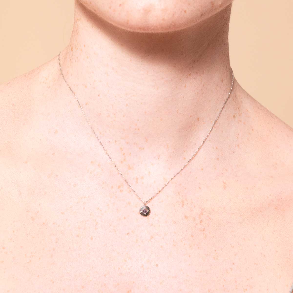 December Tanzanite - December Tanzanite Birthstone Necklace in Solid White Gold - Pendant Necklace - Astrid &amp; Miyu