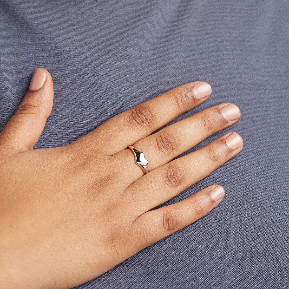 Graduation Gifts - Heart Signet Ring in Silver - Signet Ring - Astrid &amp; Miyu