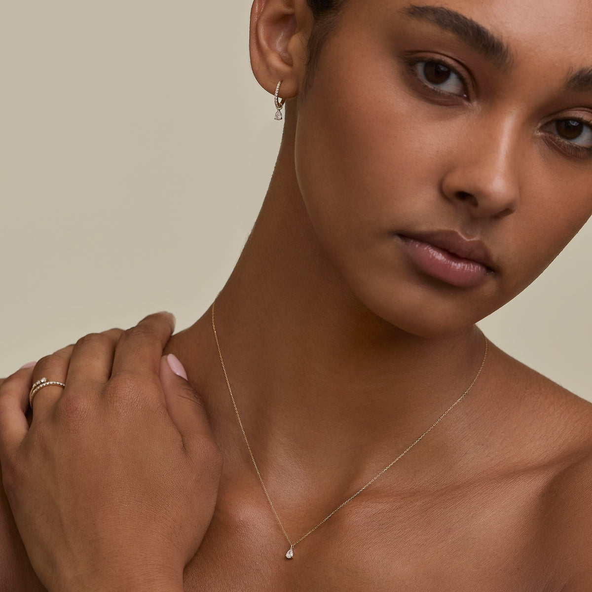 Diamond Pendant Necklace Ornament Bauble in Solid Gold-Astrid &amp; Miyu