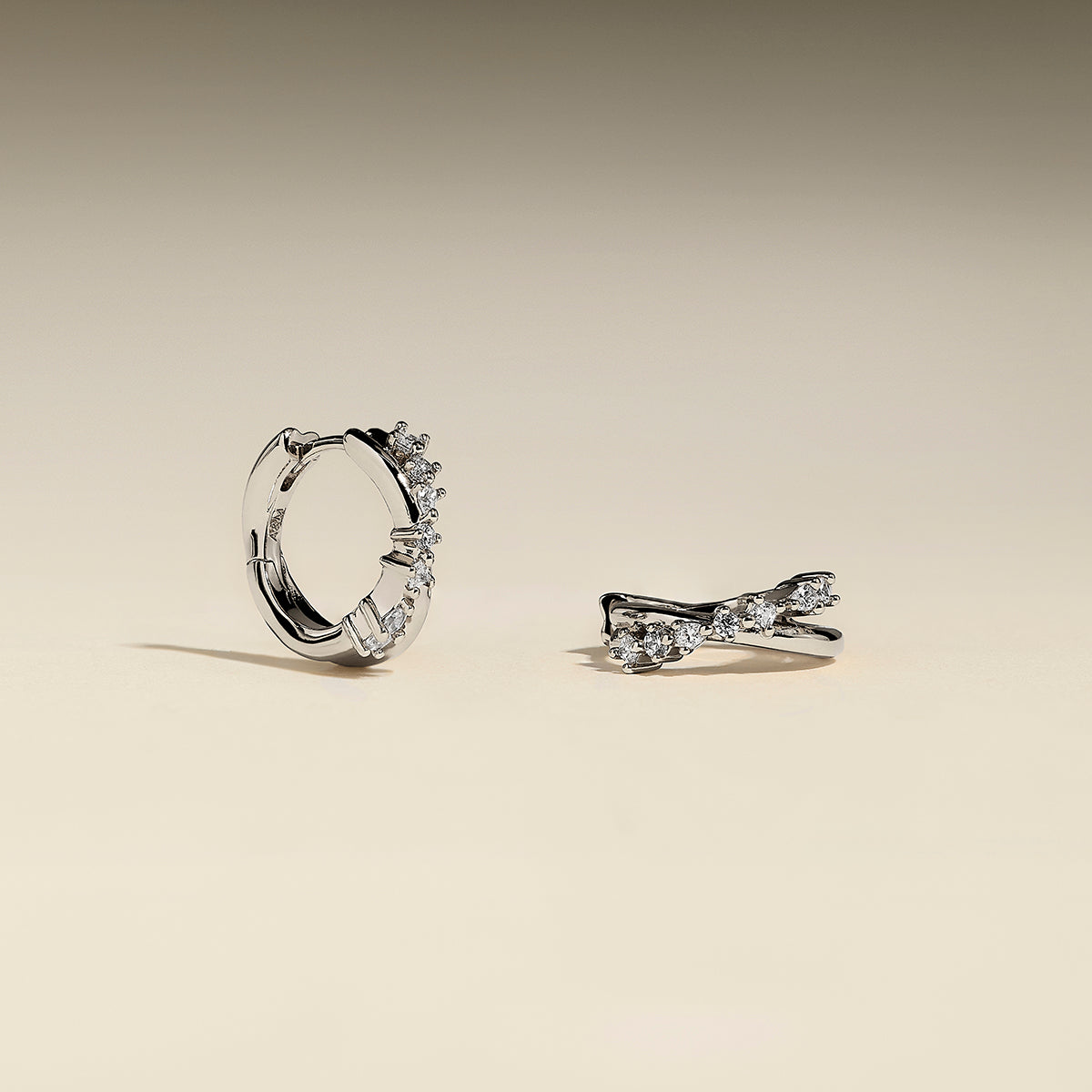 Crystal Crossover Hoops Ornament Bauble in Silver-Astrid &amp; Miyu