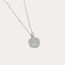 Close up shot of the back of the Gemini Zodiac Pendant Necklace in Silver