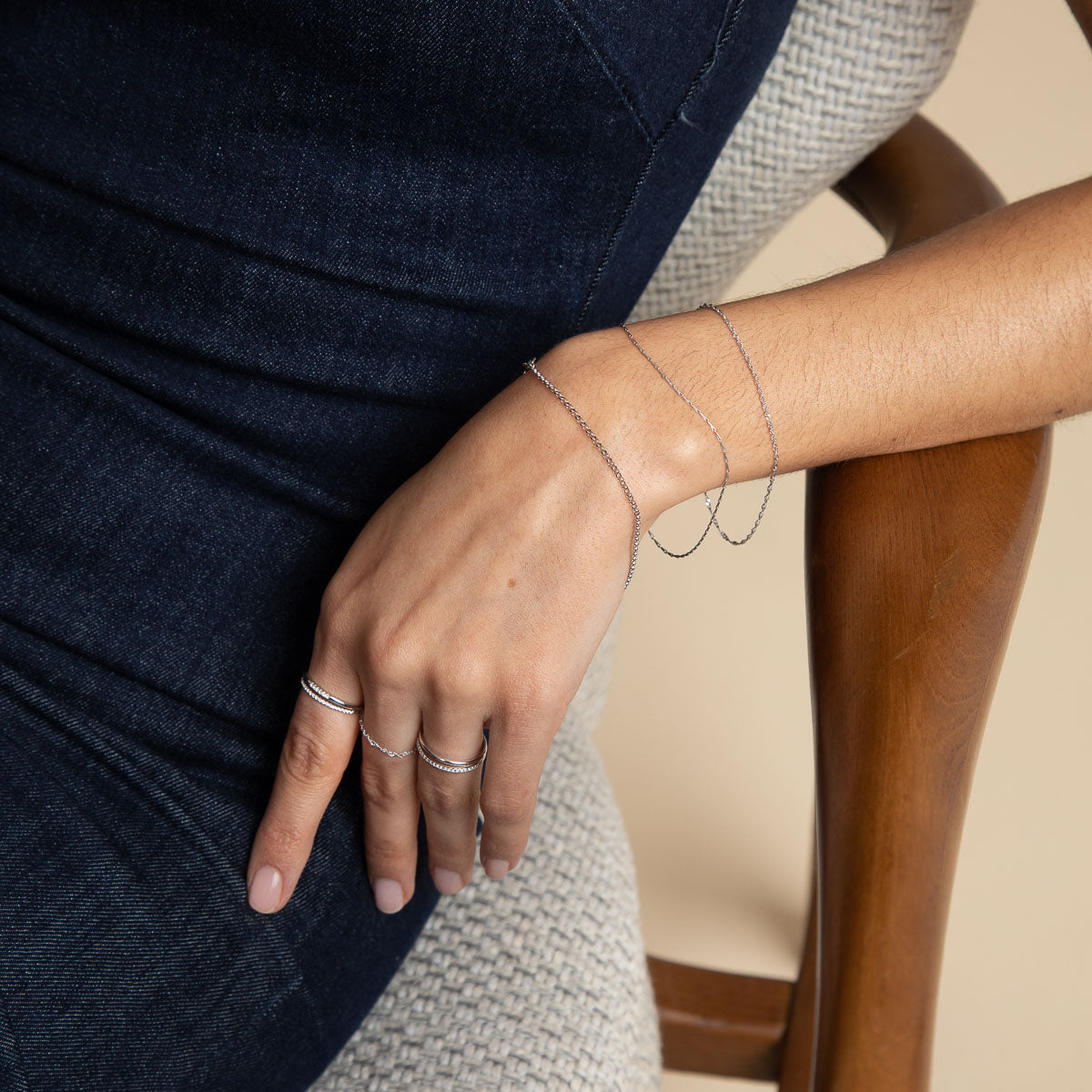 Bracelets - Marylebone Chain Bracelet in Solid White Gold - - Astrid &amp; Miyu