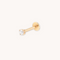 April White Topaz - Solid Gold Topaz Piercing Stud - Piercing Stud - Astrid &amp; Miyu