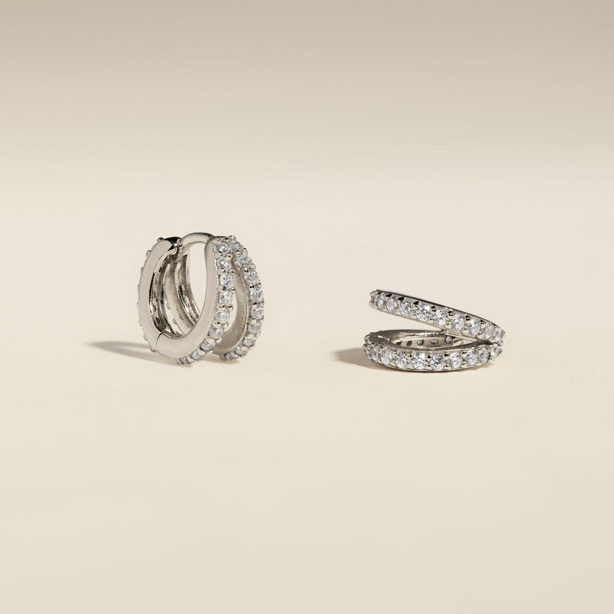 Illusion Crystal Huggies in Silver-Astrid &amp; Miyu