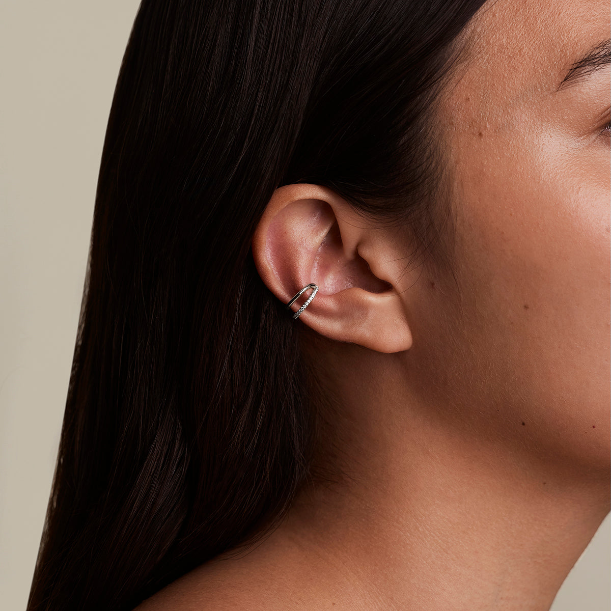 Illusion Crystal Ear Cuff in Silver-Astrid &amp; Miyu