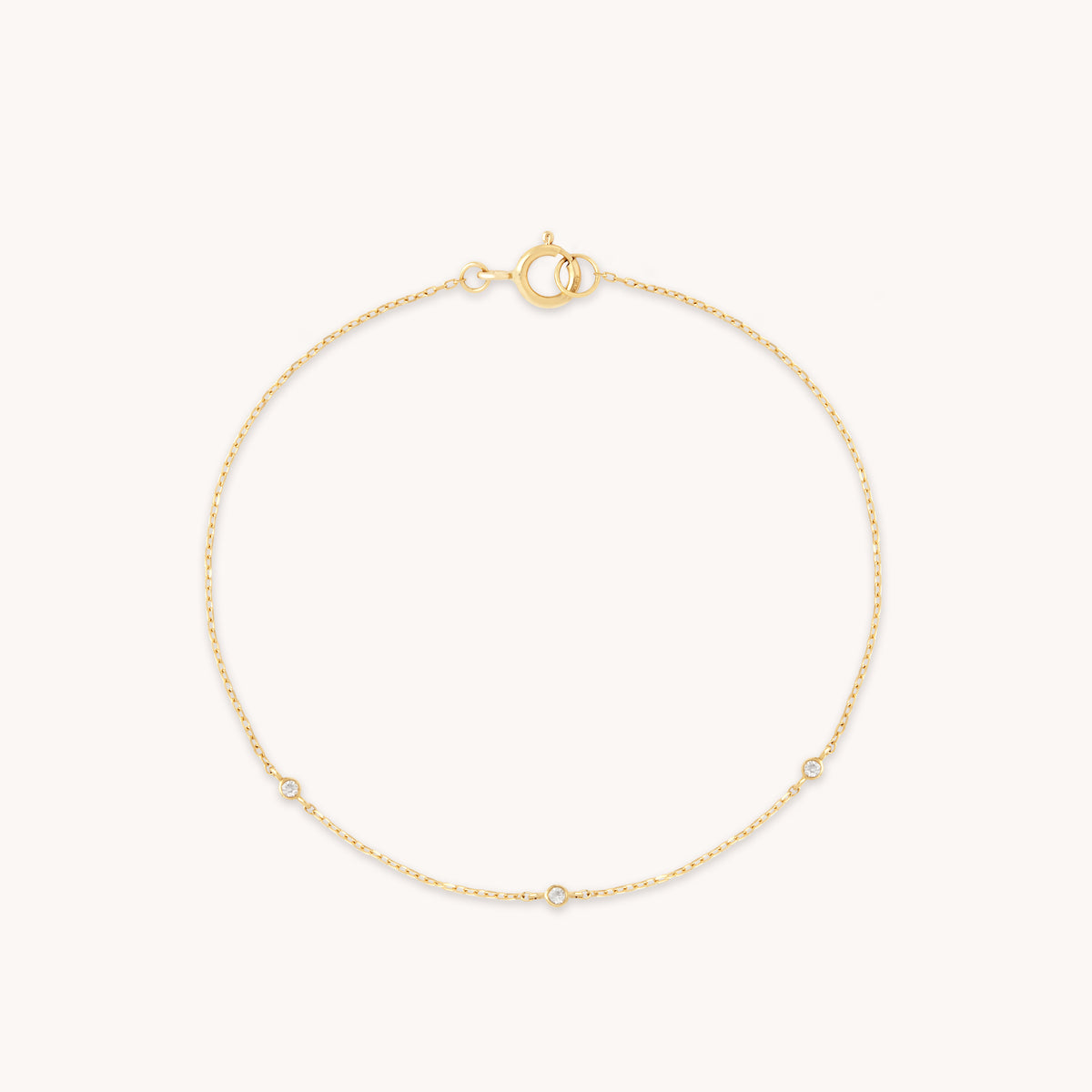 April White Topaz - Topaz Charm Bracelet in Solid Gold - Bracelet - Astrid &amp; Miyu