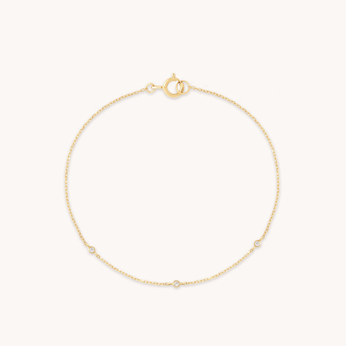 April White Topaz - Topaz Charm Bracelet in Solid Gold - Bracelet - Astrid &amp; Miyu