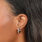 Bold Medium Hoops in Silver worn side view