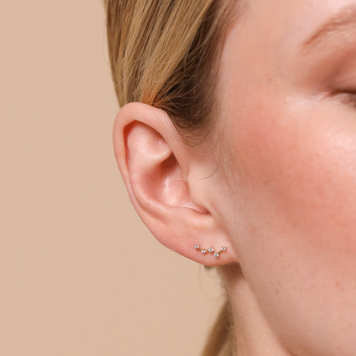 Constellation Piercing Stud in Solid White Gold-Astrid &amp; Miyu