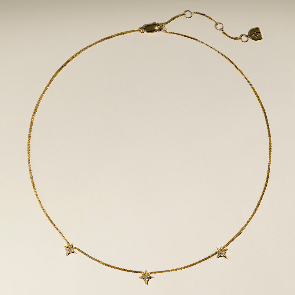 Cosmic Star Charm Necklace in Gold-Astrid &amp; Miyu